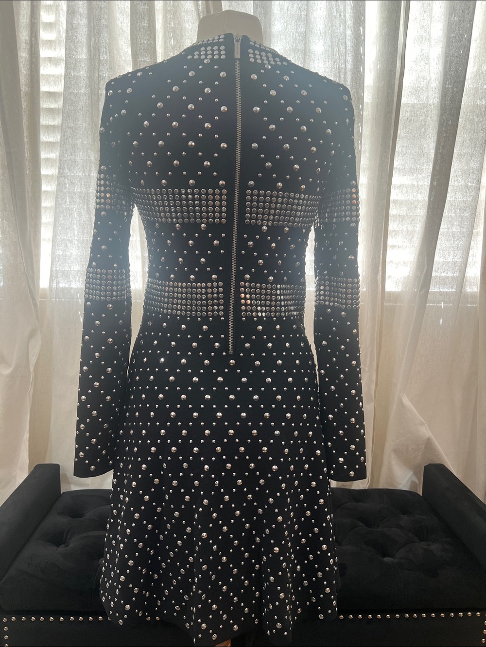 Michael Kors Black Studded Long-Sleeve Dress - Picture 11 of 13